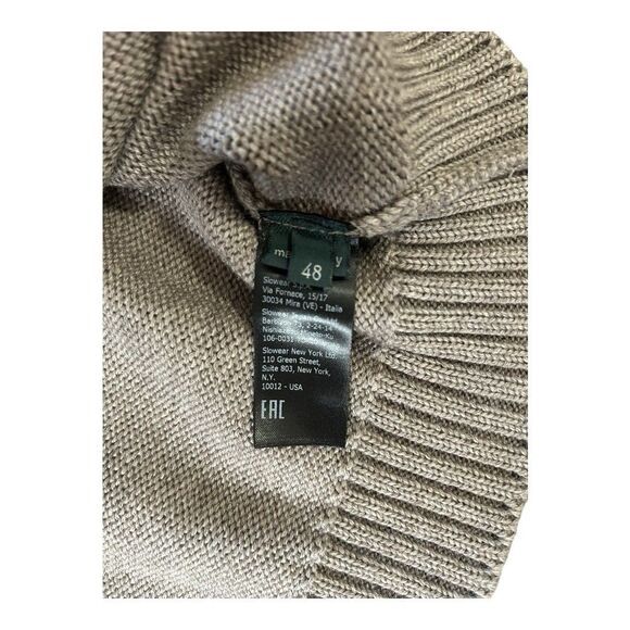 Zanone Men's Wool Turtleneck Neck Mid Gauge Ribbed Knit Brown Small 48 | Slowear - Picture 6 of 10